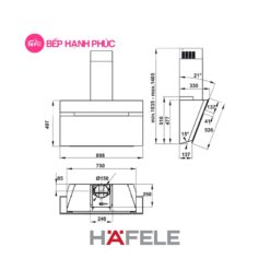 Máy hút mùi Hafele HH-WVG90B - gắn tường 5 Máy hút mùi Hafele HH-WVG90B - gắn tường