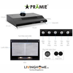 Máy hút mùi Pramie CL9B 700 âm tủ giúp tiết kiệm không gian 14 Máy hút mùi Pramie CL9B 700 âm tủ giúp tiết kiệm không gian
