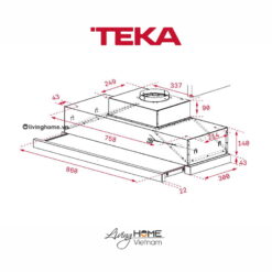 Alternative view of Máy hút mùi Teka CNL 9610 âm kim loại bền bỉ tối giản