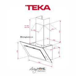 Máy hút mùi Teka DVT 78660 TBS BK áp tường màu đen đẳng cấp điều khiển cảm ứng