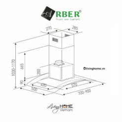 Máy hút mùi Arber AB705 sang trọng 5 Máy hút mùi Arber AB705 sang trọng