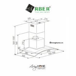 Máy hút mùi Arber AB900B hiện đại 90cm 5 Máy hút mùi Arber AB900B hiện đại 90cm