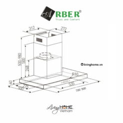 Máy hút mùi Arber AB900RA phong cách hiện đại 90cm 5 Máy hút mùi Arber AB900RA phong cách hiện đại 90cm