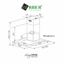 Happy Kitchen 64 Alternative view of Máy hút mùi Arber AB700Q Inox không gỉ 70cm