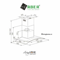 Máy hút mùi Arber ABTM03 chịu lực hiện đại 70cm 5 Máy hút mùi Arber ABTM03 chịu lực hiện đại 70cm