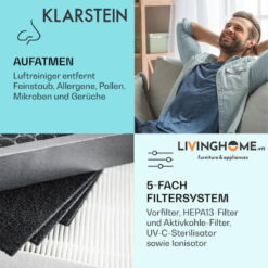 Alternative view of Máy lọc không khí Klarstein KL-VITA PURE 2G công suất 55W tiêu diệt vi khuẩn và vi trùng