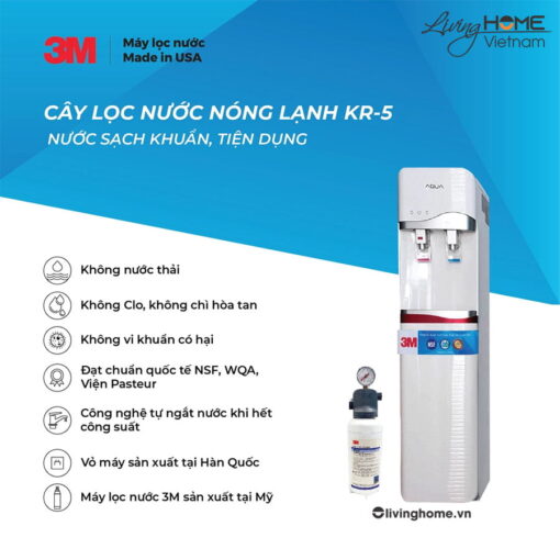 Máy lọc nước nóng lạnh 3M KR5 2V 94.000 Lít nhập khẩu Mỹ