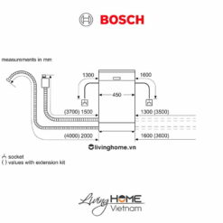 Máy rửa chén Bosch SPI2HKS59E - Bán âm 45cm 9 bộ 21 Máy rửa chén Bosch SPI2HKS59E - Bán âm 45cm 9 bộ