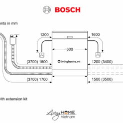 Bếp từ Kaff KF-ROTE55 - 2 từ 70cm kính Schott Ceran 9 Alternative view of Máy rửa chén Bosch SMS4HAW48E - Độc lập 60cm 13 bộ