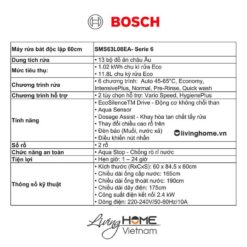 Máy rửa chén Bosch SMS63L08EA - Độc lập 12 bộ 60cm 12 Máy rửa chén Bosch SMS63L08EA - Độc lập 12 bộ 60cm
