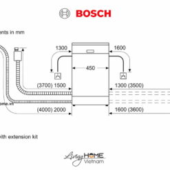 Máy rửa chén Bosch SPS2HKW57E - Độc lập 45cm 9 bộ 12 Máy rửa chén Bosch SPS2HKW57E - Độc lập 45cm 9 bộ