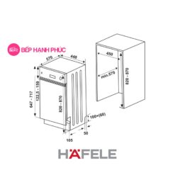 Máy rửa chén Hafele HDW-HI45A - Âm bán phần 10 bộ, 11 lít 5 Máy rửa chén Hafele HDW-HI45A - Âm bán phần 10 bộ, 11 lít