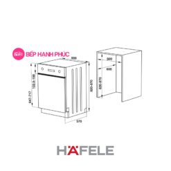Alternative view of Máy rửa chén Hafele HDW-HI60B - âm bán phần 15 bộ, 09 lít/ 1 lần rửa