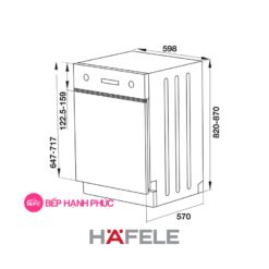 Máy rửa chén Hafele HDW-HI60C - âm bán phần 15 bộ đồ ăn Châu Âu, 9 lít/ 1 lần rửa 6 Máy rửa chén Hafele HDW-HI60C - âm bán phần 15 bộ đồ ăn Châu Âu, 9 lít/ 1 lần rửa