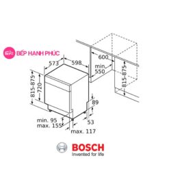 Bếp từ Kaff KF-ROTE55 - 2 từ 70cm kính Schott Ceran 9 Alternative view of Máy rửa bát Bosch SMU6ECS57E - Âm tủ bán phần 14 bộ 9.5 lít nước tiêu thụ