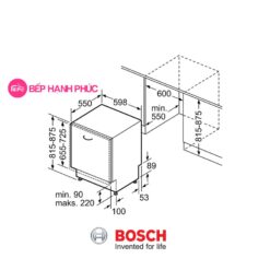 Máy rửa bát Bosch SMV4ECX14E - Âm tủ toàn phần 13 bộ 9.5 lít nước tiêu thụ 9 Máy rửa bát Bosch SMV4ECX14E - Âm tủ toàn phần 13 bộ 9.5 lít nước tiêu thụ