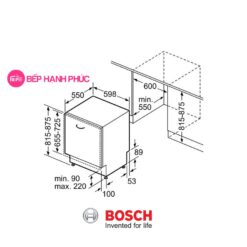 Máy rửa bát Bosch SMV6ZCX42E - Âm tủ toàn phần 14 bộ 9.5 lít nước tiêu thụ 6 Máy rửa bát Bosch SMV6ZCX42E - Âm tủ toàn phần 14 bộ 9.5 lít nước tiêu thụ
