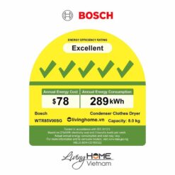 Máy sấy Bosch WTR85V00SG - Tụ hơi với bơm nhiệt 14 chương trình 8KG 19 Máy sấy Bosch WTR85V00SG - Tụ hơi với bơm nhiệt 14 chương trình 8KG