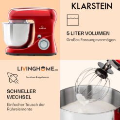Máy trộn thực phẩm Klarstein KL-BELLA PICO 2G thiết kế nhỏ gọn với dung tích 5 Lít 9 Máy trộn thực phẩm Klarstein KL-BELLA PICO 2G thiết kế nhỏ gọn với dung tích 5 Lít