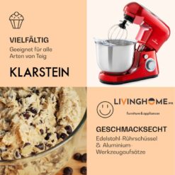 Máy trộn thực phẩm Klarstein KL-BELLA PICO 2G thiết kế nhỏ gọn với dung tích 5 Lít 8 Máy trộn thực phẩm Klarstein KL-BELLA PICO 2G thiết kế nhỏ gọn với dung tích 5 Lít