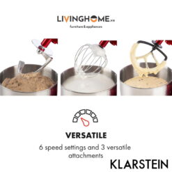 Máy trộn bột Klarstein KL-BELLA ROSSA công suất 1300W - 8kg 11 Máy trộn bột Klarstein KL-BELLA ROSSA công suất 1300W - 8kg