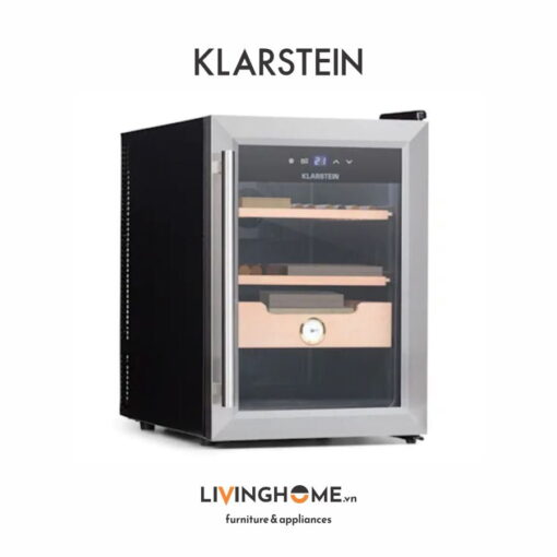 Tủ cigar Klarstein KL-EL PRESIDENT 37L được làm bằng gỗ tuyết màu đen sang trọng