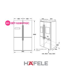 Alternative view of Tủ lạnh Hafele HF-SBSIC - 4 cửa độc lập 620 lít