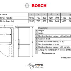 Tủ lạnh Bosch KGN56LB40O - Đơn 2 cánh 559 lít kết nối Home Connect