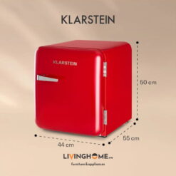 Tủ lạnh Klarstein KL-AUDREY Mini Retro màu đỏ - dung tích 48L 13 Tủ lạnh Klarstein KL-AUDREY Mini Retro màu đỏ - dung tích 48L