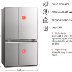 Alternative view of Tủ lạnh Mitsubishi Electric Inverter 580 lít MR-L72EN-GSL-V