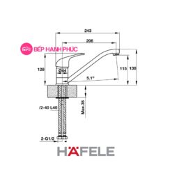 Alternative view of Vòi bếp Hafele HT19-CH1F135 - Vòi nóng/lạnh