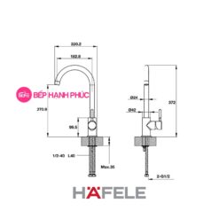 Vòi bếp Hafele HT19-GH1F270 - Vòi nóng/ lạnh 9 Vòi bếp Hafele HT19-GH1F270 - Vòi nóng/ lạnh