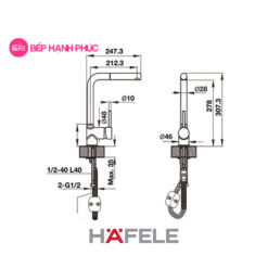 Vòi bếp Hafele HT19-GH1P278 - Vòi nóng/ lạnh 9 Vòi bếp Hafele HT19-GH1P278 - Vòi nóng/ lạnh