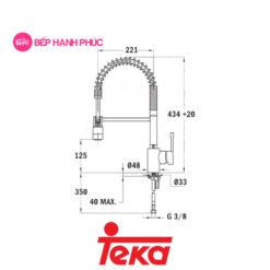 Vòi rửa Teka Maestro ARK 937 2 chế độ phun 6 Vòi rửa Teka Maestro ARK 937 2 chế độ phun