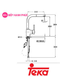 Vòi rửa Teka Maestro ARK 938 TG 8 Vòi rửa Teka Maestro ARK 938 TG