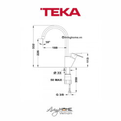 Vòi rửa chén Teka MTP 995 màu chrome thiết kế sang trọng 5 Vòi rửa chén Teka MTP 995 màu chrome thiết kế sang trọng