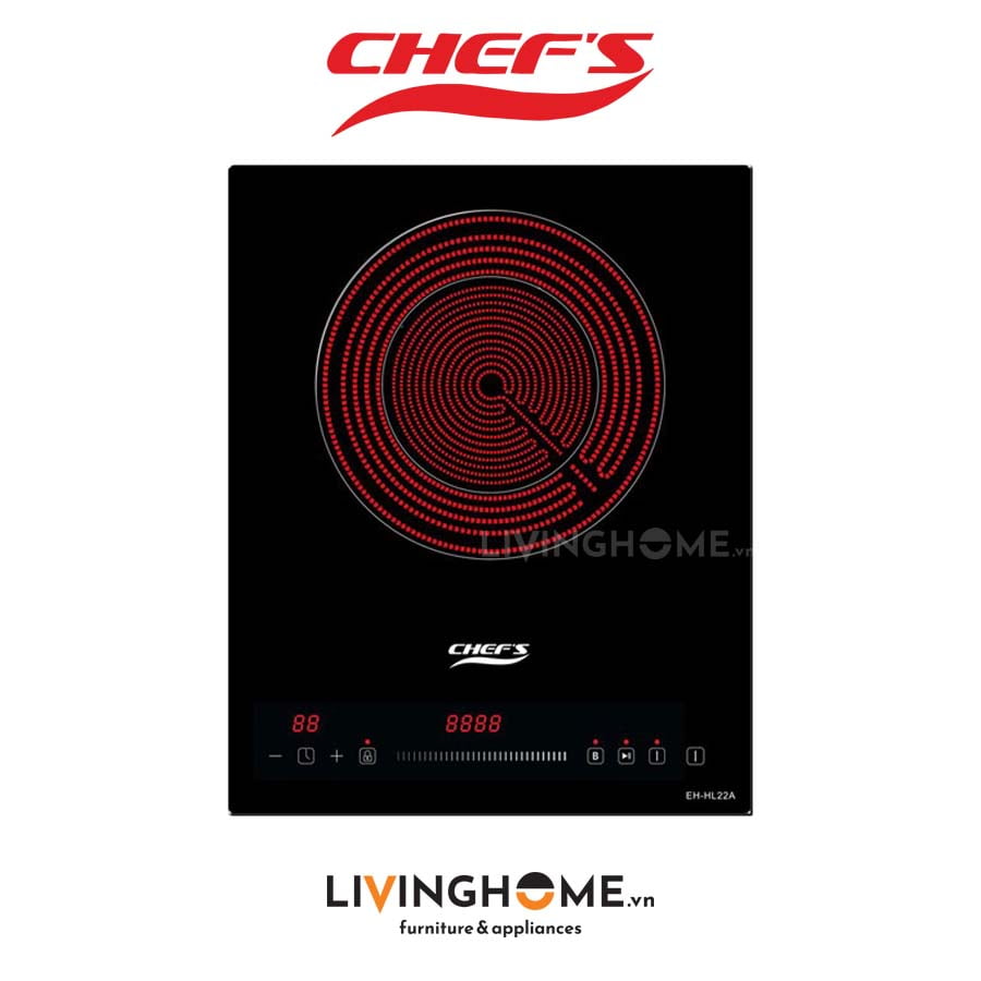 Bếp Điện Đơn Chefs EH-IH22A 31CM 1 Điện Kính Ceramic 3 Bếp Điện Đơn Chefs EH-IH22A 31CM 1 Điện Kính Ceramic