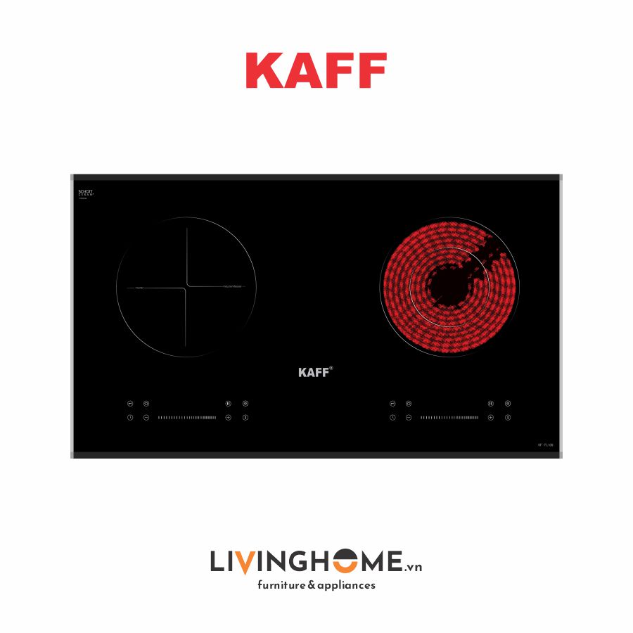 Bếp điện từ kết hợp KAFF KF-FL108, 1 điện 1 từ, kính Schott, Đức 3 Bếp điện từ kết hợp KAFF KF-FL108, 1 điện 1 từ, kính Schott, Đức