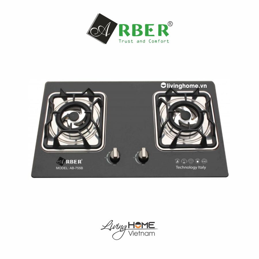Bếp gas Arber AB755B 2 vùng nấu sang trọng 3 Bếp gas Arber AB755B 2 vùng nấu sang trọng