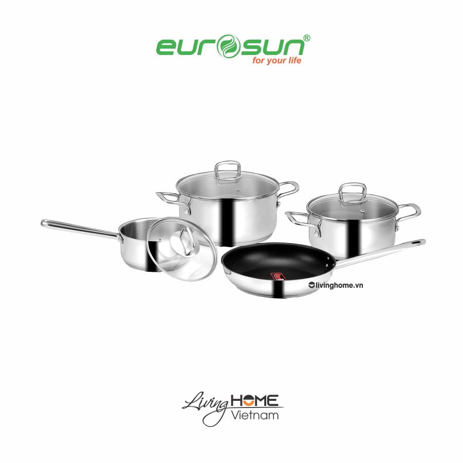 Bộ nồi Eurosun MC1603-Titanium inox 304 7 món 3 Bộ nồi Eurosun MC1603-Titanium inox 304 7 món