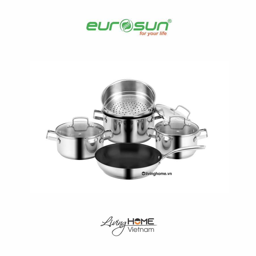 Bộ nồi Eurosun MC1702-Harmony inox 304 8 món 3 Bộ nồi Eurosun MC1702-Harmony inox 304 8 món