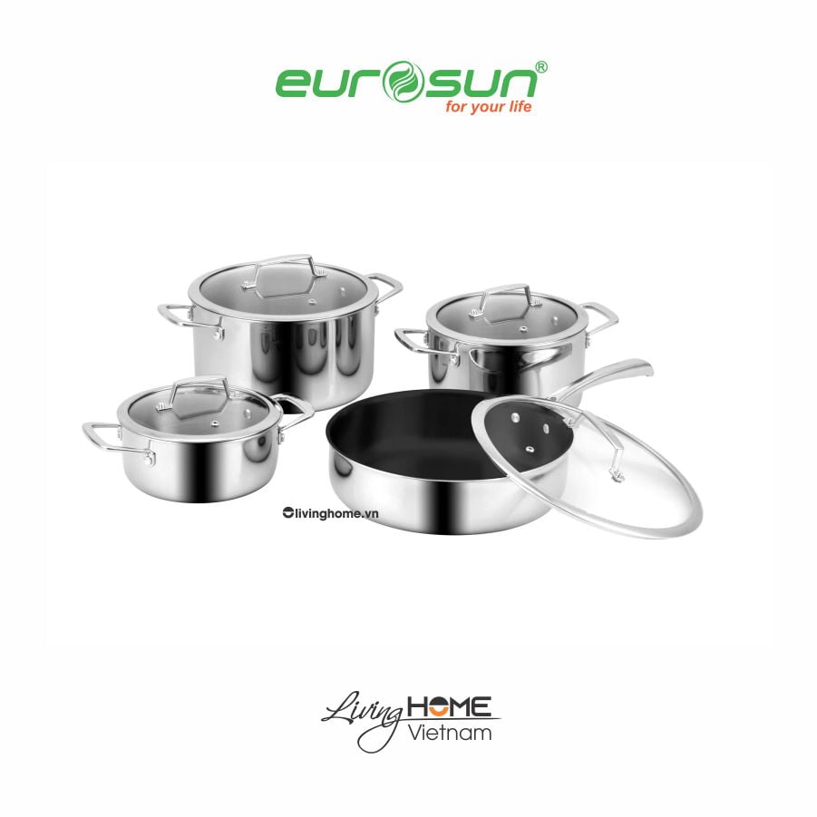 Bộ nồi Eurosun MC1801-Luxury inox 304 8 món 3 Bộ nồi Eurosun MC1801-Luxury inox 304 8 món