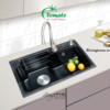 Chậu rửa chén Tomate TOM CRE 7848BL thiết kế chịu nhiệt 2 Chậu rửa chén Tomate TOM CRE 7848BL thiết kế chịu nhiệt