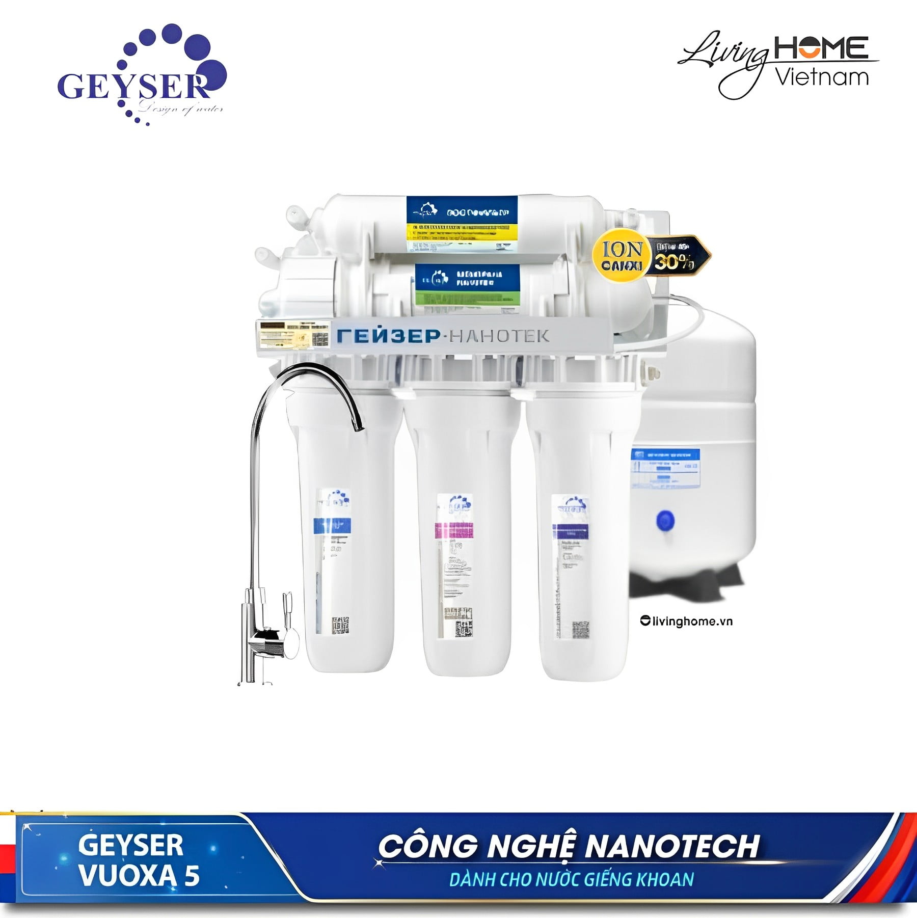 Máy lọc nước Geyser Vuoxa 5 RO Nano 2 in 1 - Nhập Khẩu từ Nga 3 Máy lọc nước Geyser Vuoxa 5 RO Nano 2 in 1 - Nhập Khẩu từ Nga