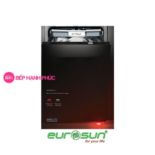 Máy rửa bát Eurosun SMS80EU21BT - Âm tủ toàn phần 15 bộ 9 lít nước tiêu thụ