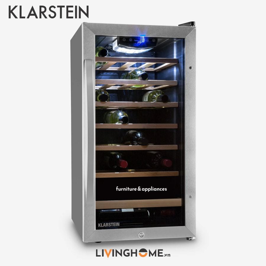 Tủ rượu vang Klarstein KL-VINAMOUR 26D dung tích 88 Lít nhập khẩu Đức 3 Tủ rượu vang Klarstein KL-VINAMOUR 26D dung tích 88 Lít nhập khẩu Đức