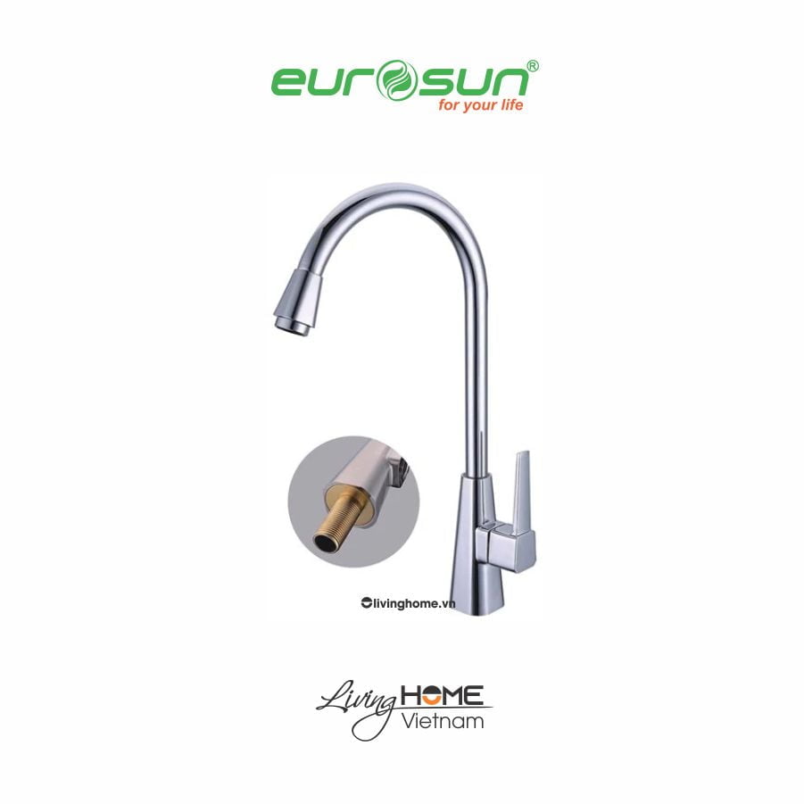 Vòi rửa chén Eurosun S-KL038 đồng mạ Crom 3 Vòi rửa chén Eurosun S-KL038 đồng mạ Crom