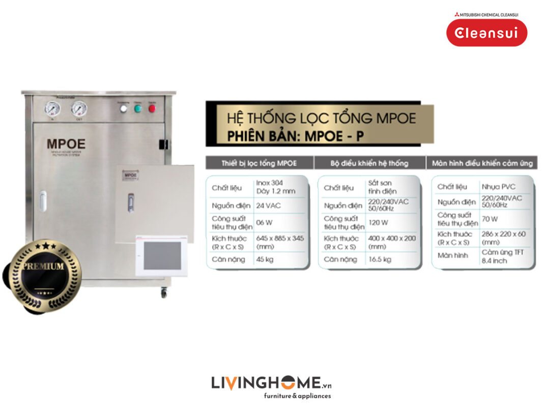 Hệ thống lọc tổng Cleansui MPOE-P nhập khẩu Nhật