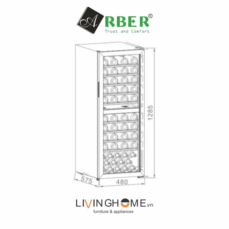 Tủ rượu Arber ABTRV201L dung tích 193L