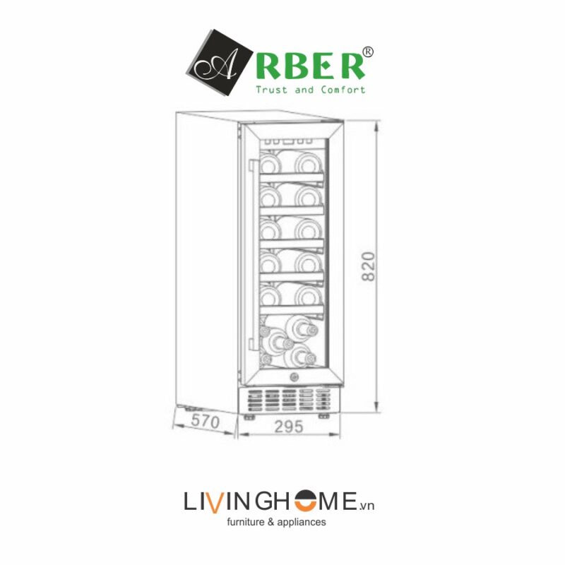 Tủ rượu Arber ABTRV58L thiết kế độc lập 58L